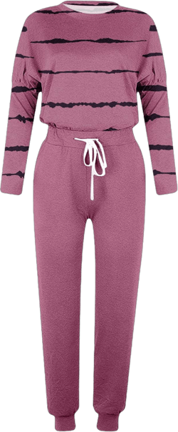 VALMASS Two Piece Sets for Women Going Out Plus Size Puff Sleeve Striped Shirts High Waist Casual Long Pants (XL, Wine)