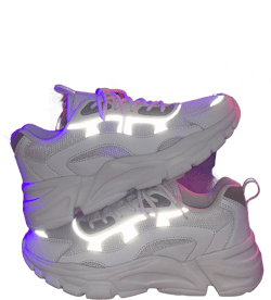 Men Reflective Detail Lace-Up Front Chunky Sneakers, Fashion Match Leggings Sporty Outdoor Sneakers