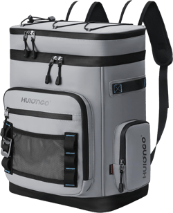 Large Waterproof Insulated Cooler Backpack for Men & Women, Leak Proof Cooler Backpack for Camping, Beach, Fishing, Picnic, Travel, Outdoor, 30L, 48Cans gray