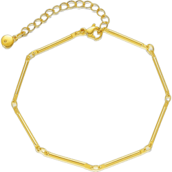 Chain Bracelets for Women Gold Link 18K Gold Filled Dainty Simple Jewelry Bar