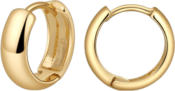 Gold Hoop Earrings for Women Pearl Earrings Lightweight Teardrop Hoop Earrings Paperclip Drop Dangle Earrings 14K Gold Plated Large Oval Pull Huggie Hoop Earrings Simple Everyday Jewelry Gifts Round Earrings-Gold