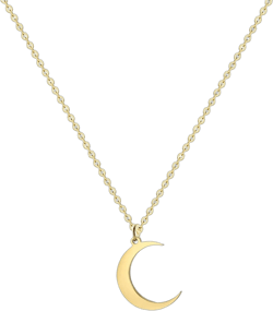 Crescent Moon Necklace 18K Gold Plated Stainless Steel Crescent Moon Pendant Necklace Delicate Dainty Crescent Necklace for Women B Gold