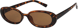 Sohindel Retro Oval Sunglasses for Women Fashion Small Oval Frame Sun Glasses 90s Vintage Style Shades - Leopard
