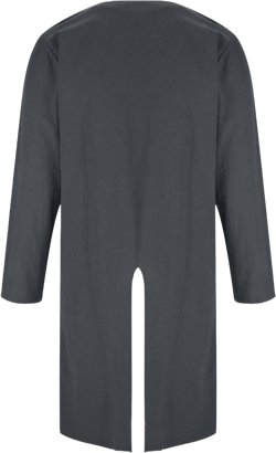 Medieval Knight Viking Tunic for Mens Renaissance Halloween Cosplay Costumes Long Sleeve Split Cotton Long Shirts Dark Gray 3X-Large