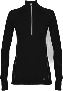 SnowAngel Women's Chami Universal Zip-T - Durable Breathable Moisture-Wicking Midweight Thermal Active Base-Layer Top Small Black