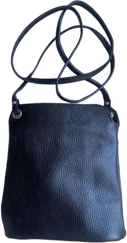 Fina - Casual Italian Leather Small Zip Crossbody Bags for Women Cell Phone Travel Passport Bag Wallet Purses Black