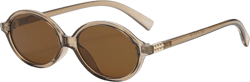 Retro Oval Sunglasses for Women Men Trendy Round Sunnies 90s Vintage Style Clear Brown/Brown 43 Millimeters