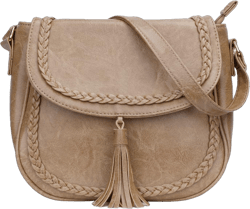 KKXIU Casual Flap Saddle Crossbody Bags for Women Purses and Handbags with Tassel Camel