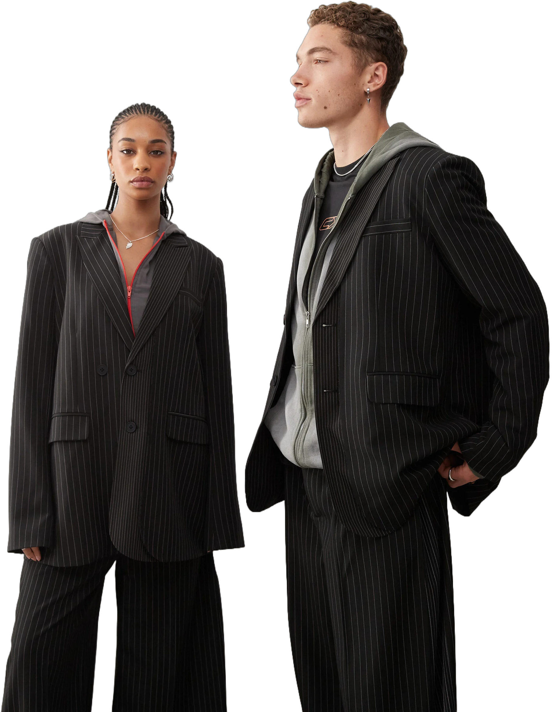 COLLUSION Unisex oversized blazer in pinstripe - part of a set