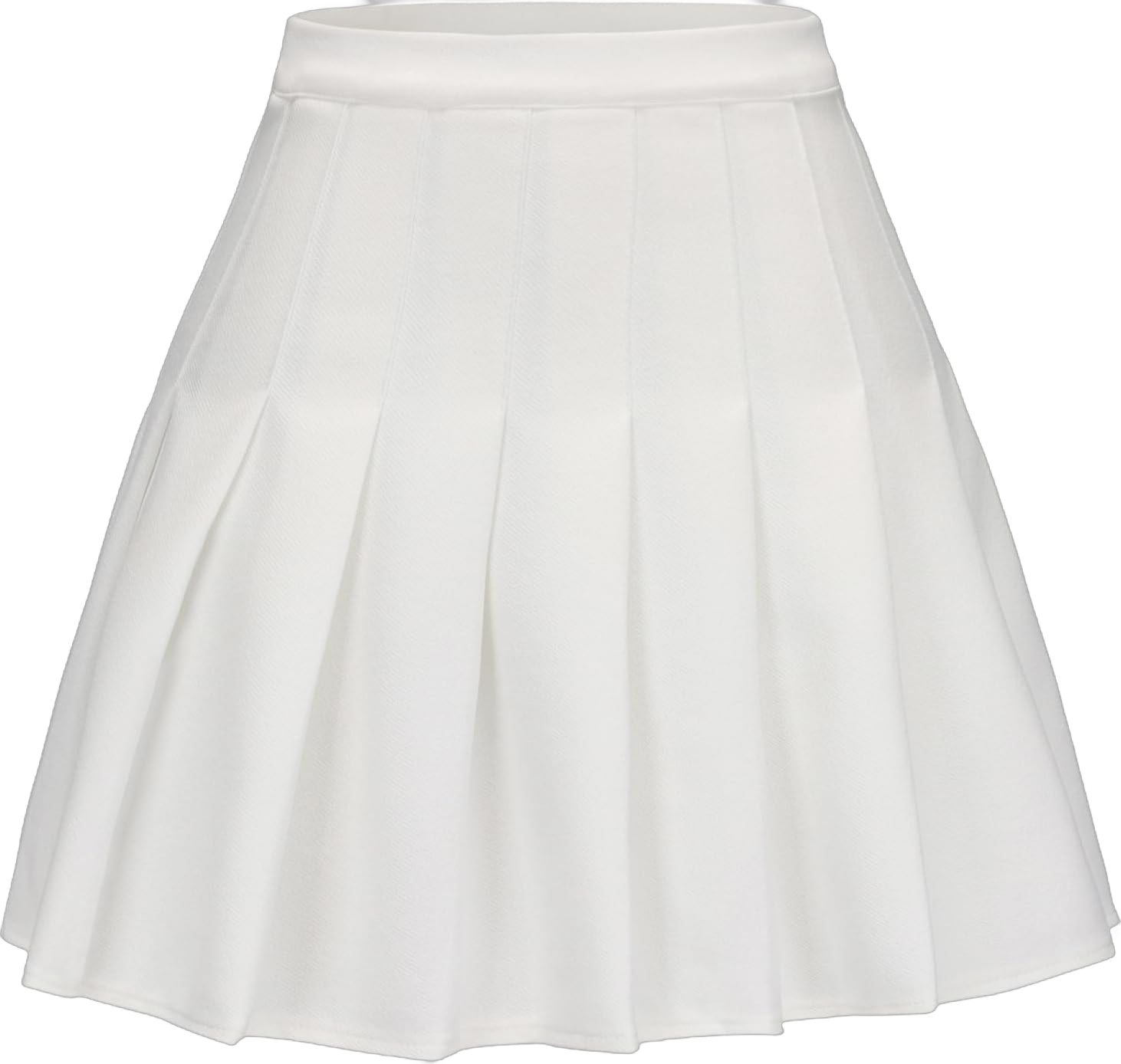 Women's Pleated Mini Skirt A-Line High Waist School Uniform Cheerleader Skirt X-Small White