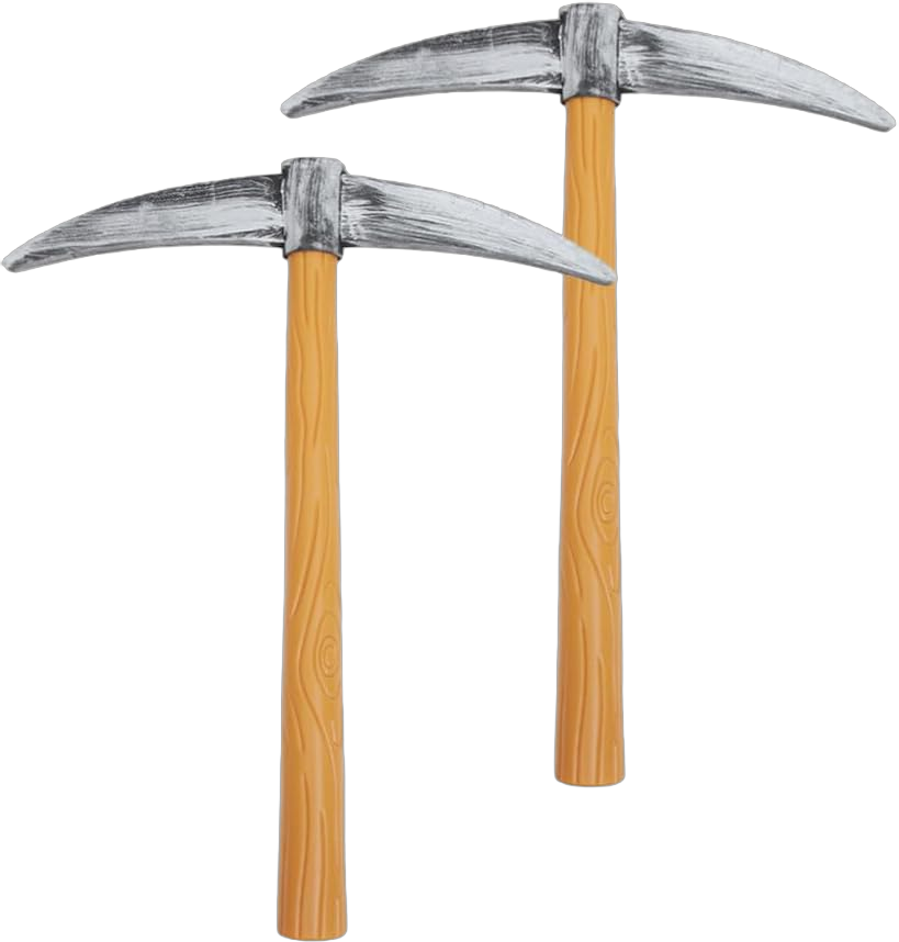 SAFIGLE Small Dwarf Cross Pickaxe Props for Party Stage Performance - 2pcs Costume Pickaxe Accessories for Video Game Themed Birthdays, Halloween, and Cosplay Events Multicoloured