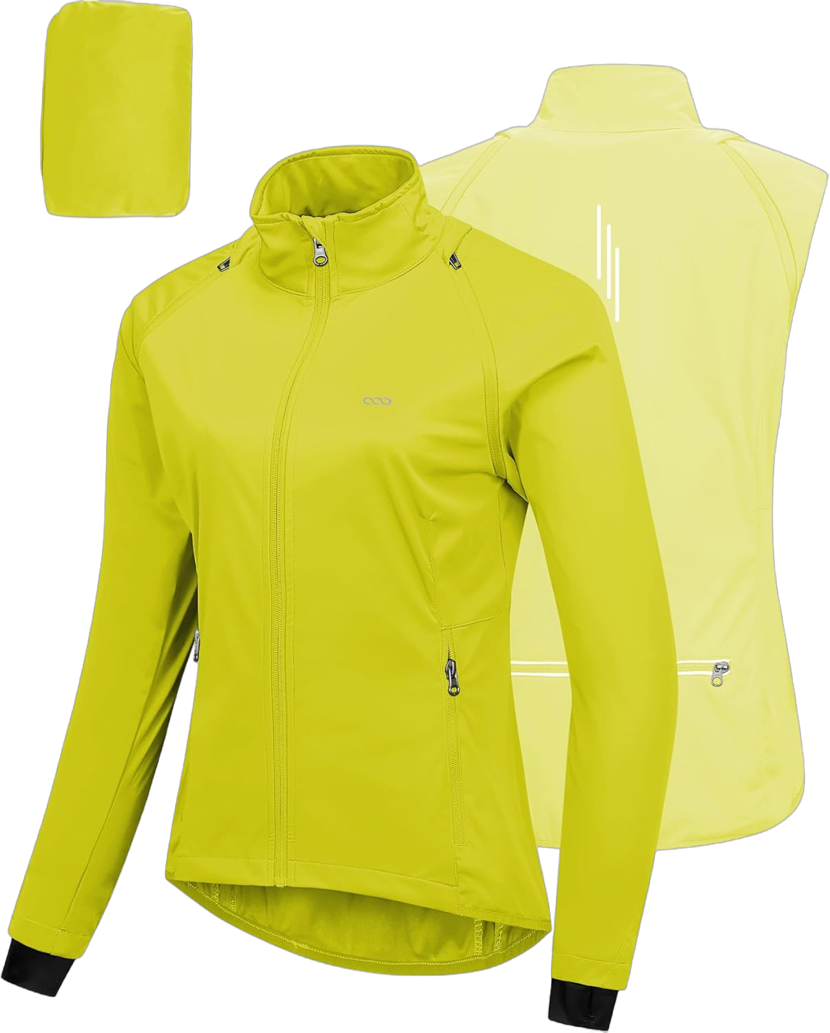 33,000ft Women's Zip Up Lightweight Athletic Workout Yoga Cycling Track Running Jacket Waterproof Windproof Reflective
