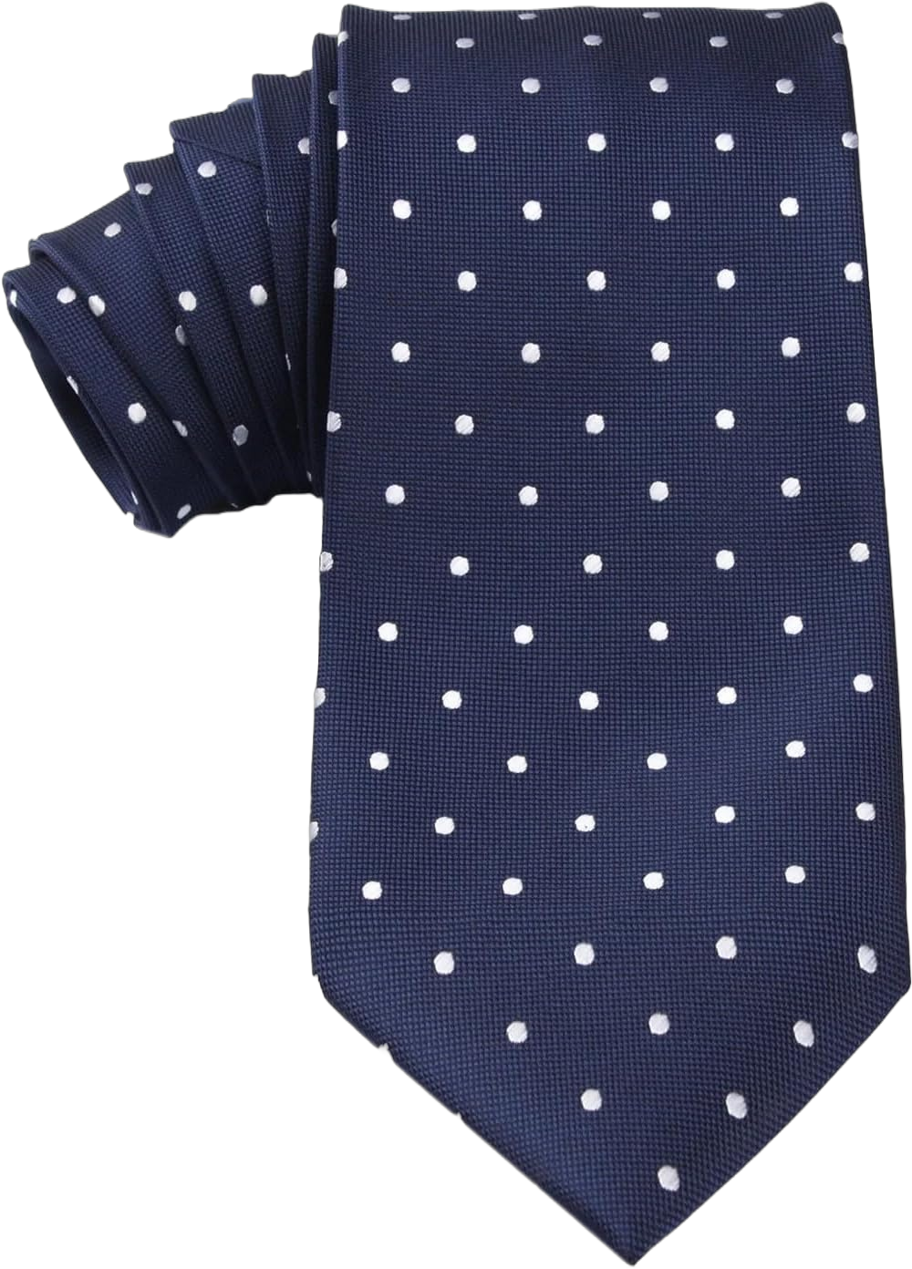 OTAA Navy Blue with White Polka Dots Necktie Casual Ties for Men - Perfect Neck Tie for Groomsmen Wedding Ties or Formal Occasions - Ideal Gifts for Him