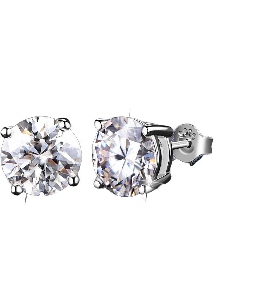 5mm Studs 925 Silver VVS Moissanite Earrings