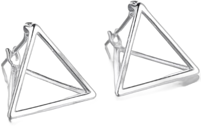 Helen de Lete Simple Geometric Triangle Sterling Silver Stud Earrings for Women