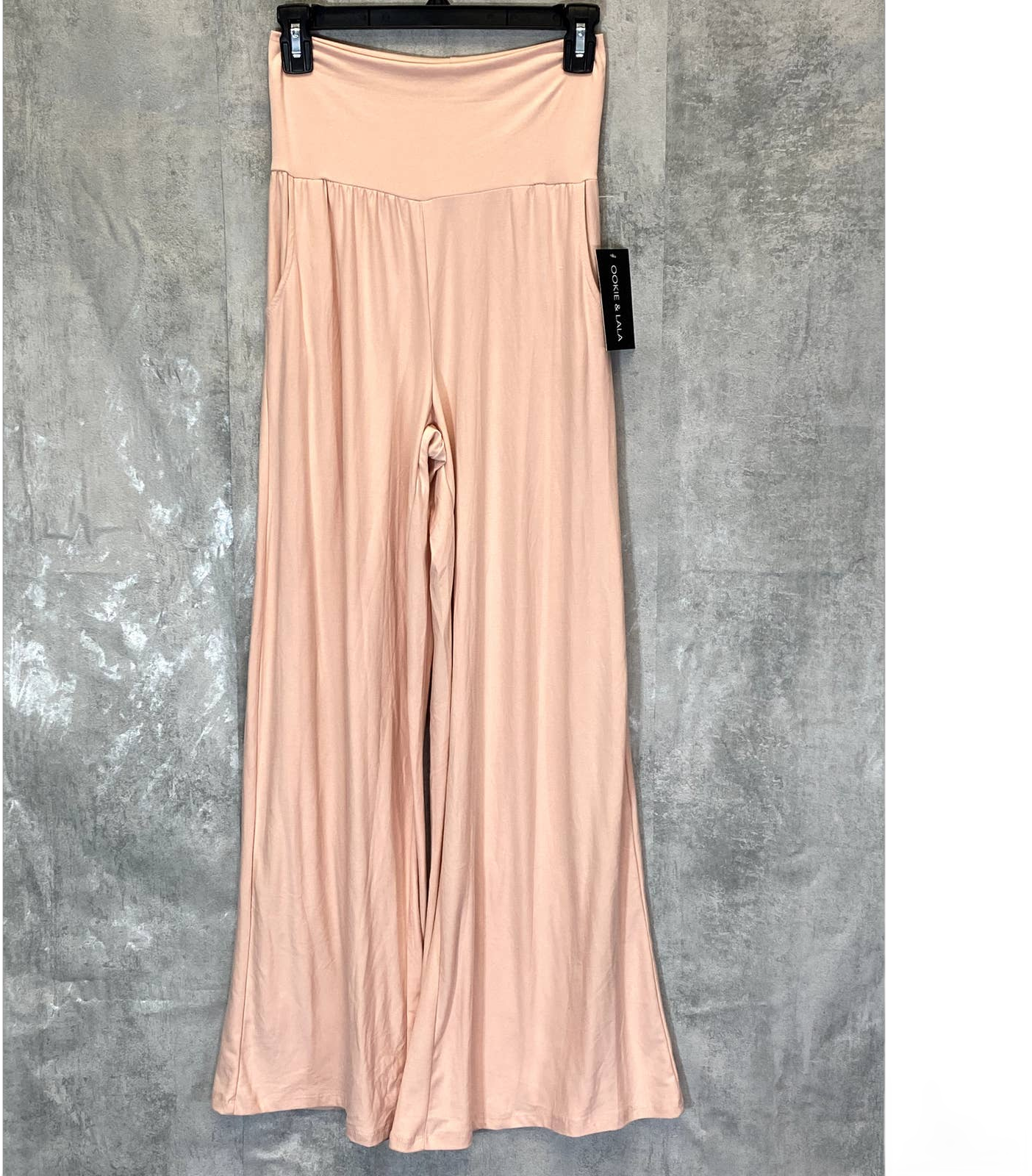 OOKIE & LALA Women's Pink Wide-Leg High-Waist Pull-On Pants SZ S