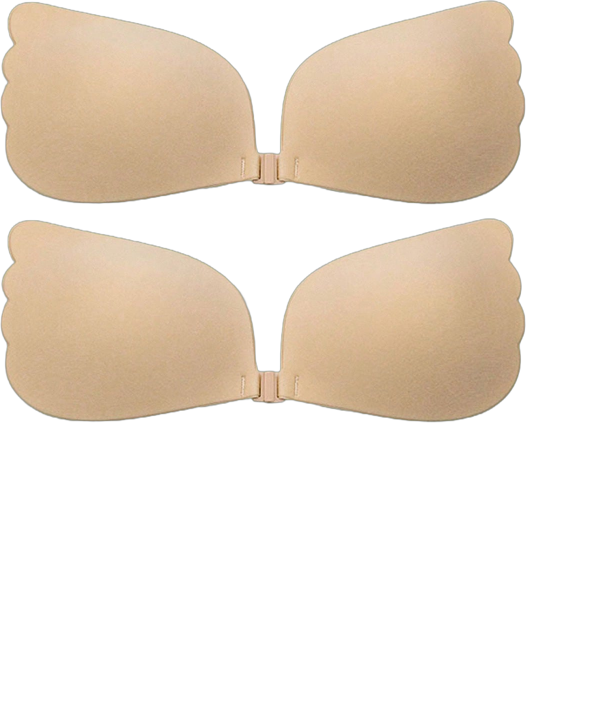 Plus Size Women Apricot Hidden Adhesive Silicone Bra Sexy Lift And Enhance Bust Backless Bra Strapless Bra For Dresses, Wedding Gowns