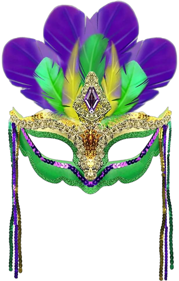 Mardi Gras Costume Masks, Mardi Gras Purple Green Feather Masks For Costume Cosplay Carnival Masquerade Party Accessory Supplies, Mardi Gras Decorations for Women Men Kids