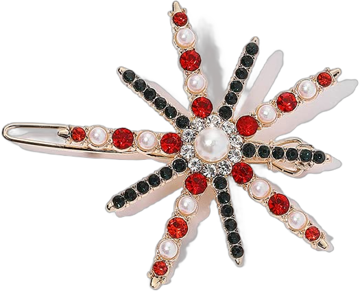 Pearl Hair Clips, Handmade Snowflake Shape Rhinestones Hair Barrettes, Hollow Geometric Crystal Hair pins, Hairpin Hair Accessories for Women Girls
