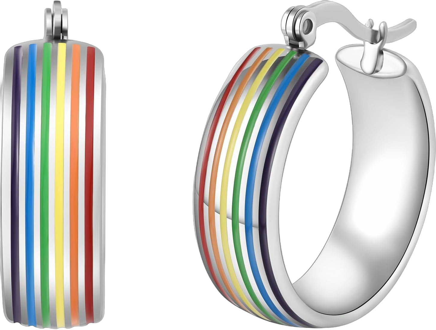 2024 Pride Earrings For Women,Rainbow Hoop Earrings Pride Merch Accessories
