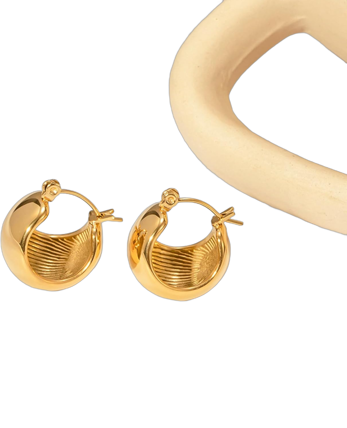 BLISI Chunky Gold Hoop Earrings for Women Trendy, Lightweight Gold Dangle Waterdrop Star Small Open Star Hoops with 14K Gold Plated, Nickel Free Tube Earrings for Women Hypoallergenic Non Tarnish C: Gold