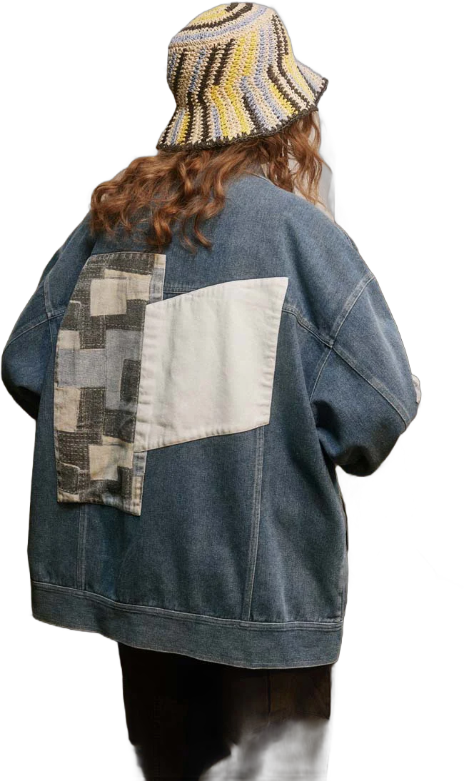 Unisex Jacket Autumn Patch Denim Coat Women's Clothing