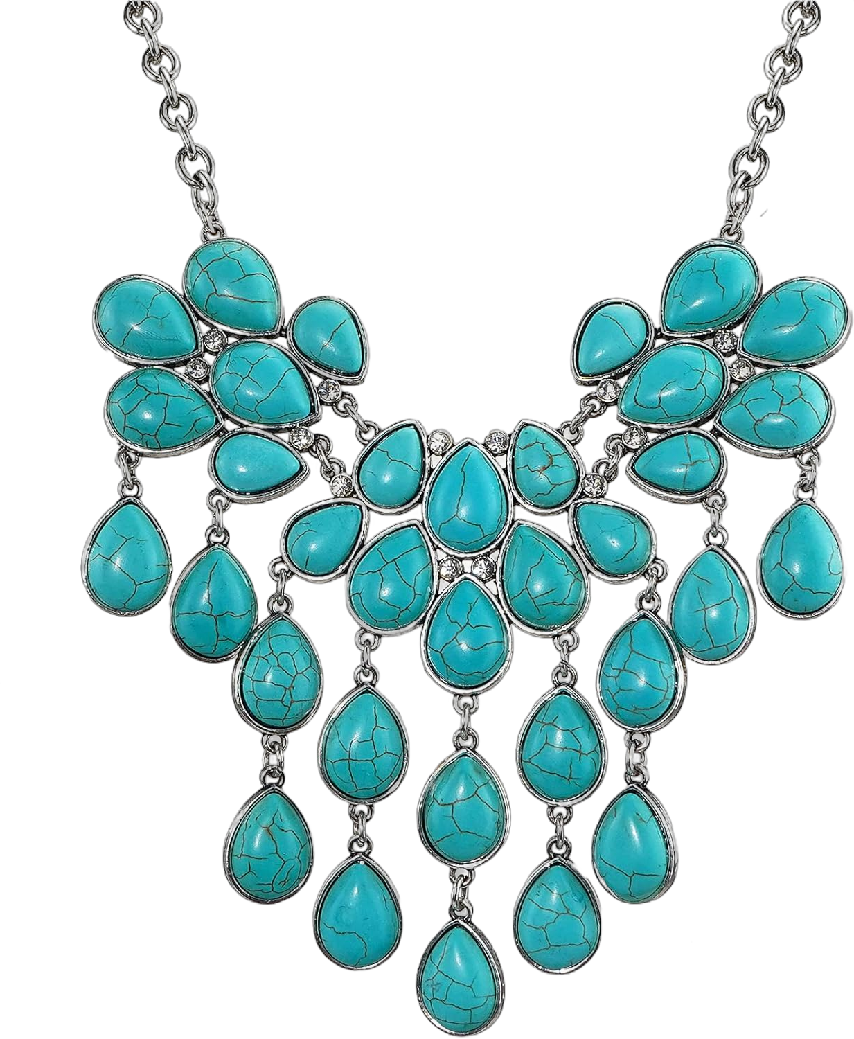 Suyi Long Pendant Turquoise Necklace for Women Bohemian Handmade Beaded Necklace jewelry Turquoise5