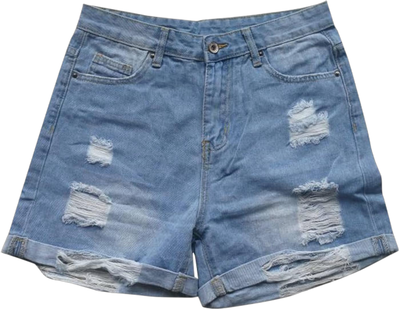 Women's Ripped Denim Shorts Mid Rise Distressed Jean Shorts Casual Summer Stretchy Ripped Shorts, Small, 57-blue