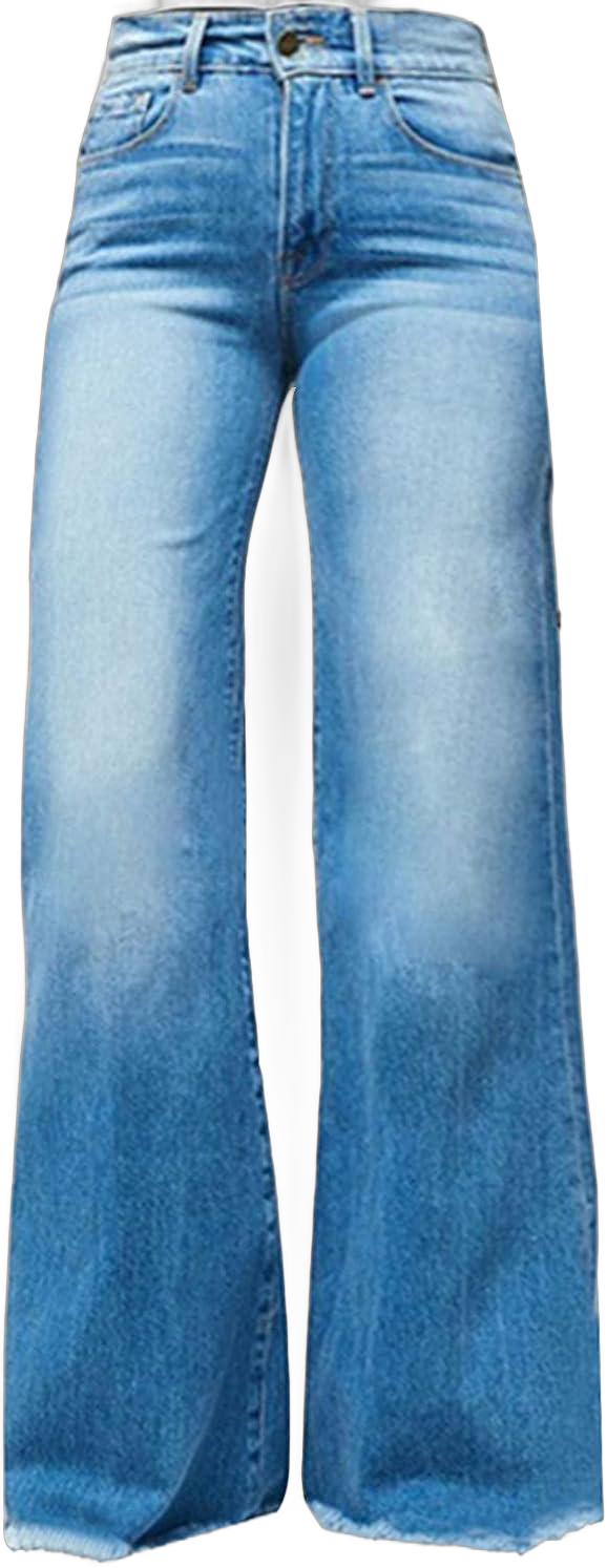 SMIDOW Flare Denim Pants for Women's Bell Bottom Jeans Palazzo Jeans Wide-Leg Pants Fall Fashion Jeans Trousers Large #02 Blue