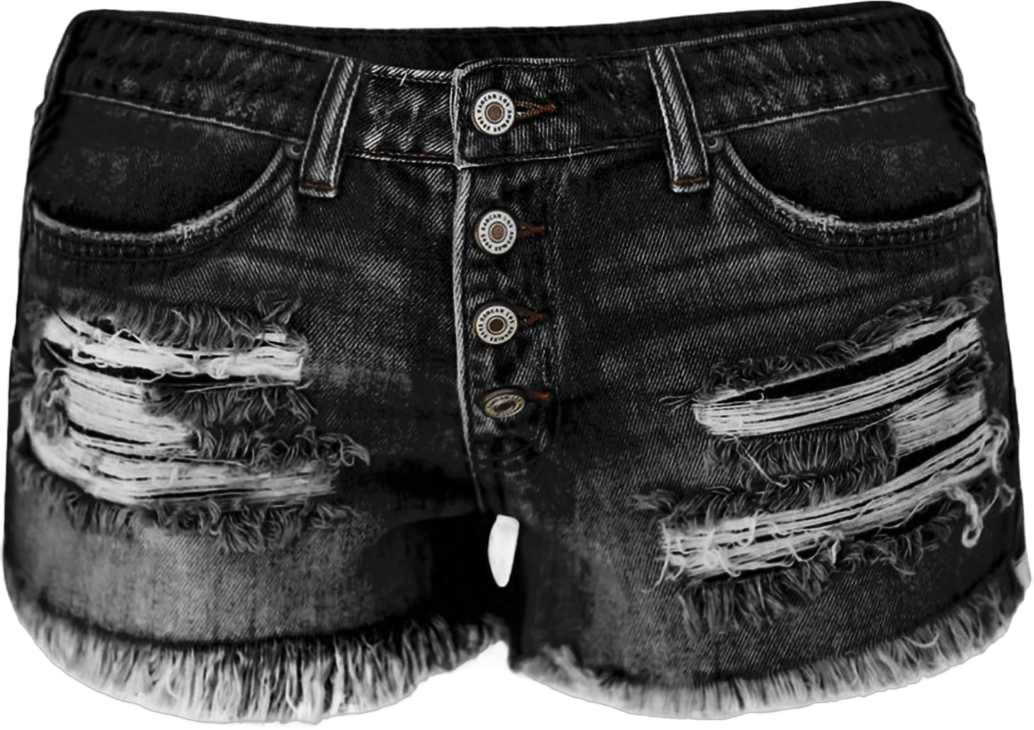 Women's Ripped Denim Shorts Mid Rise Distressed Jean Shorts Casual Summer Stretchy Ripped Shorts, Medium, 10-black