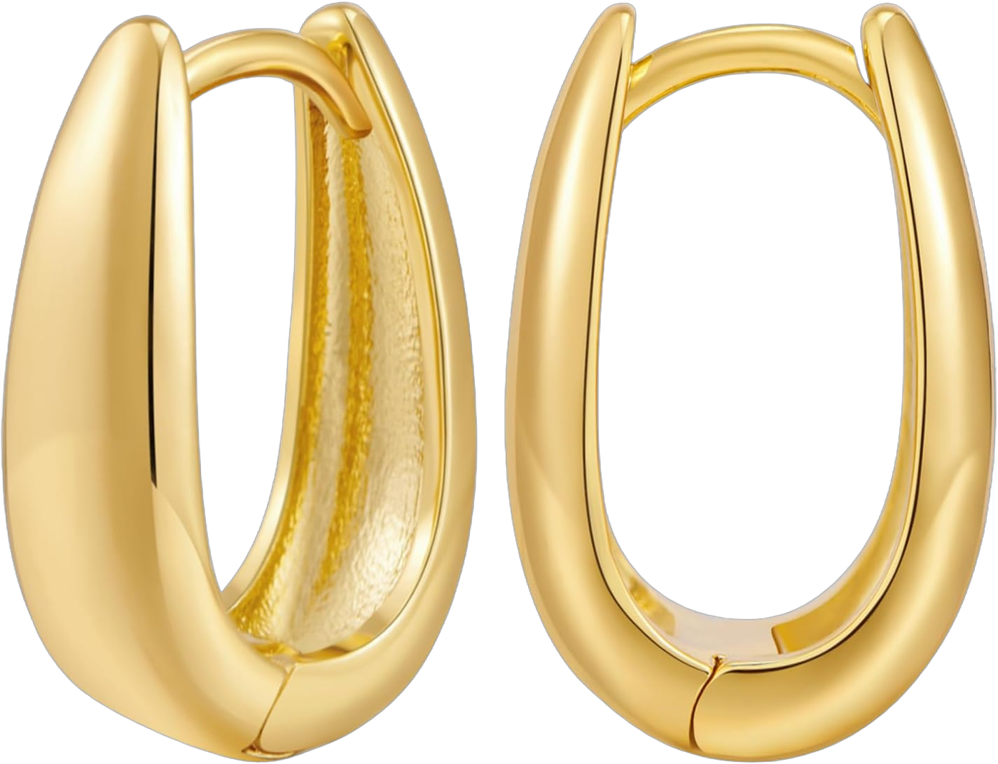 LILIE&WHITE Gold Chunky Hoop Earrings for Women Hypoallergenic Earrings Fashion Earrings Gift Earring Twisted Hoop Earrings EH21654A