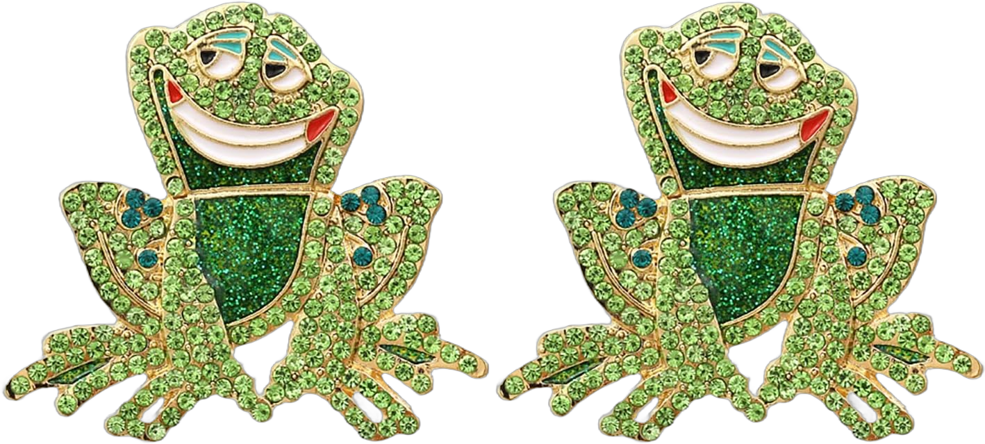 Frog Earrings for Women Vintage Rhinestone Frogs Stud Earrings Cute Funny Animal Earrings Frog Jewelry for Women Green