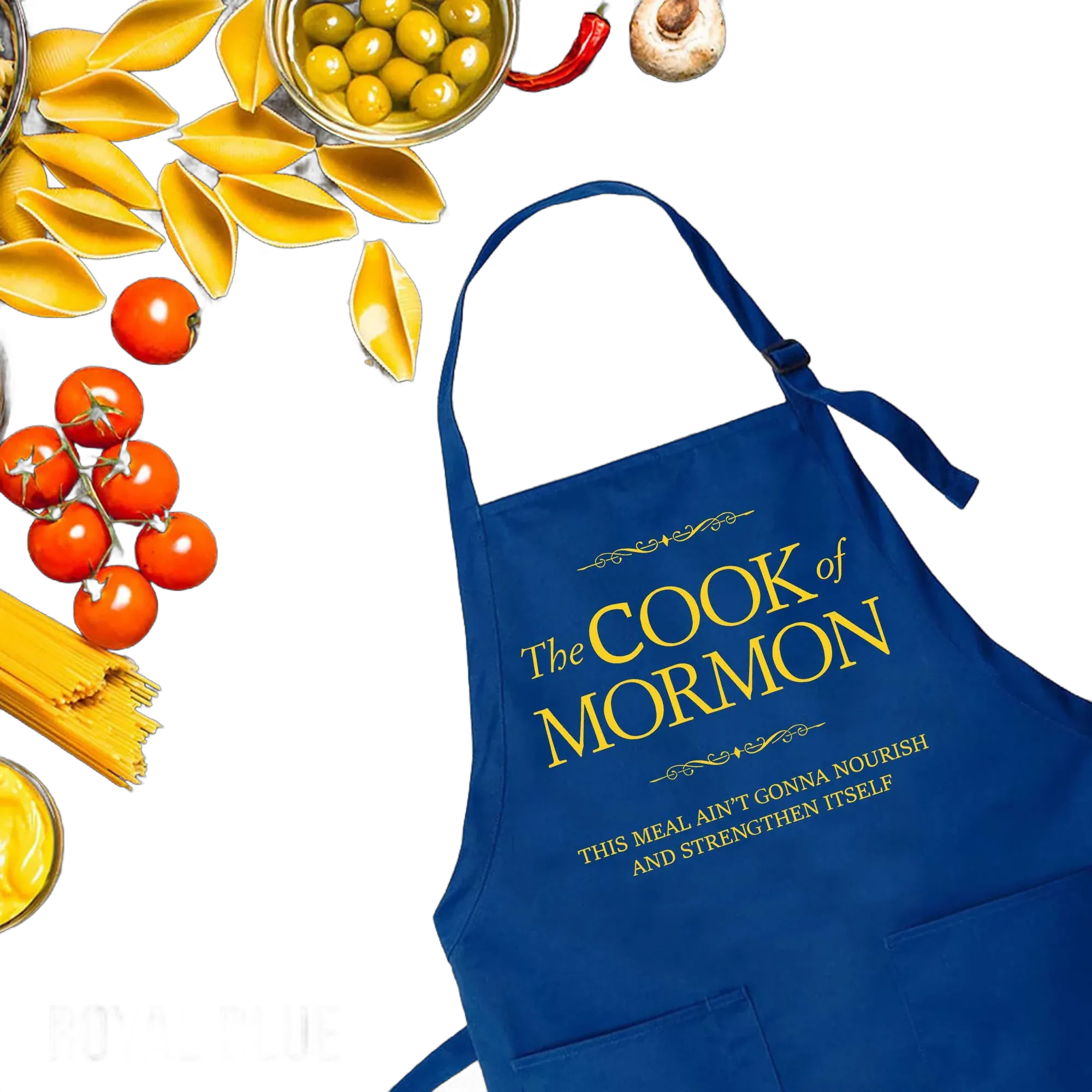 LDS Cook of Mormon Apron, Book of Mormon Style Apron For Women and Man, Baking Apron, Baker Gift, Mormon Gift, Cute Apron, Printed Apron