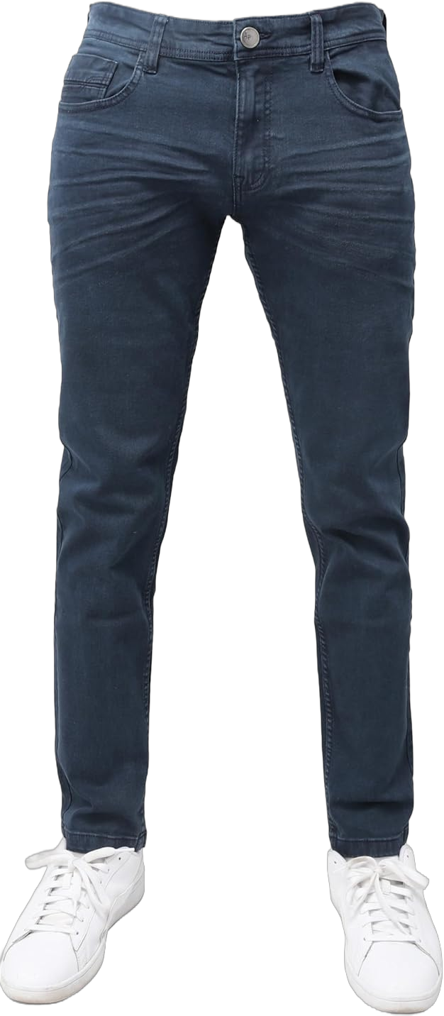 X RAY Men's Stretch Pants, Slim Fit Flexible Commuter Colored Denim Jeans, Casual Pants for Men 38W x 32L Navy - 91159