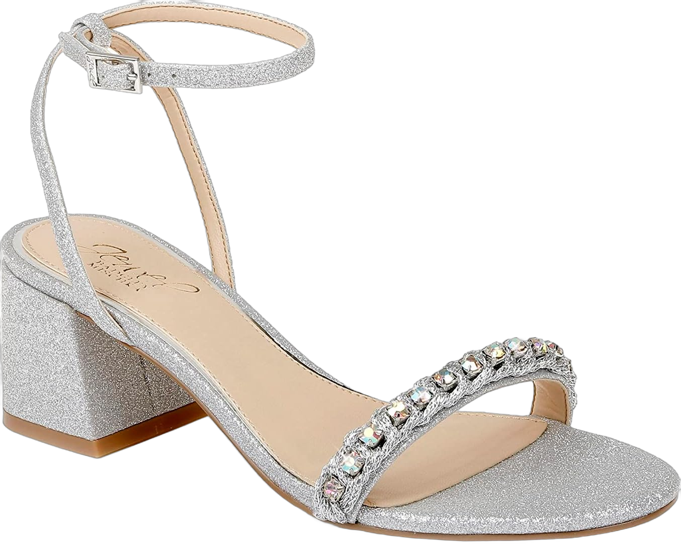 Jewel Badgley Mischka Women's Ornamented Sandal Heeled 6 Silver