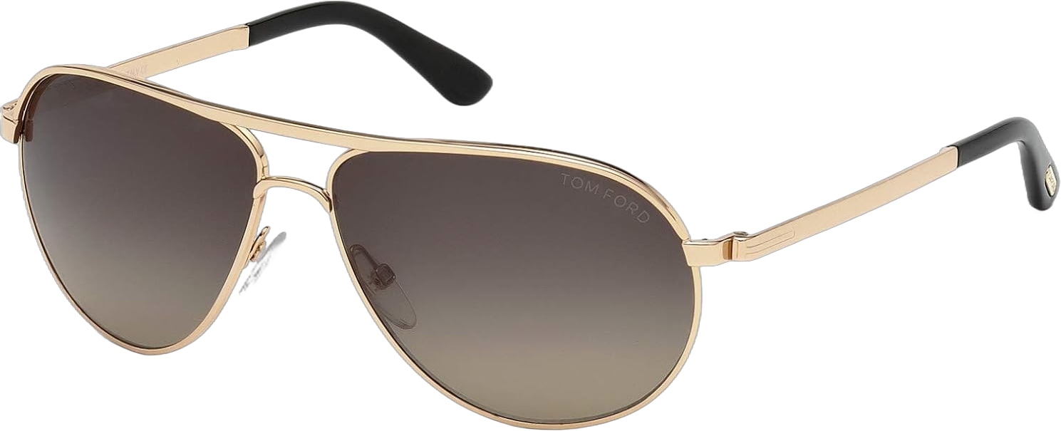 Tom Ford FT0144 Marko Aviator Sunglasses for Men + BUNDLE with Designer iWear Eyewear Care Kit Shiny Rose Gold/Polarized Grey 58 Millimeters