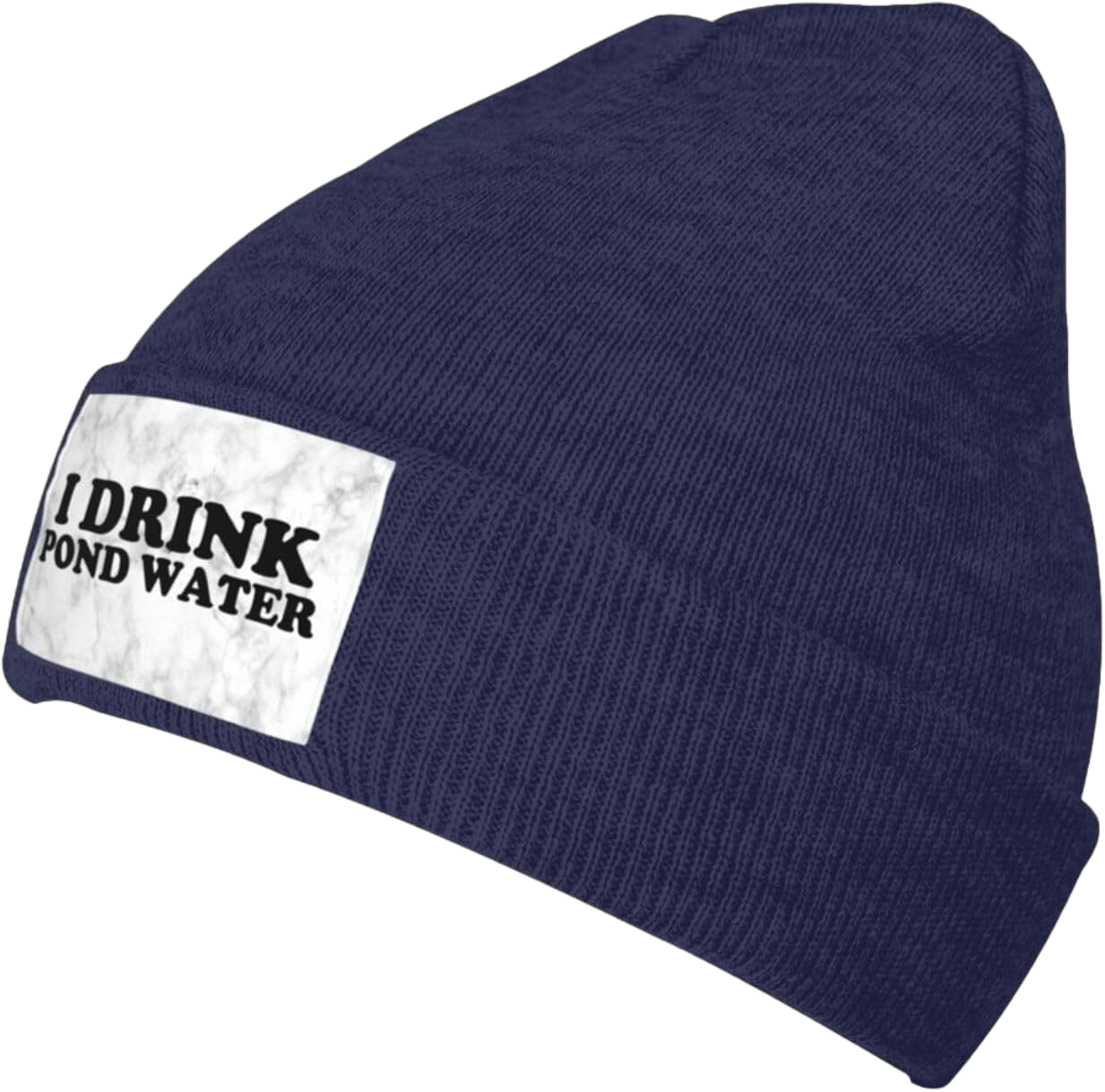 YvoneDBrownn I Drink Pond Water Cozy and Stylish Warm Knit Beanie - Acrylic Winter Hat for Men and Women Navy Blue