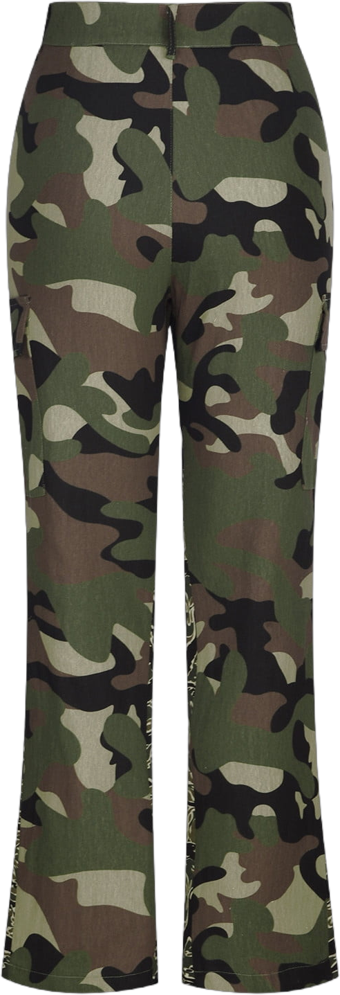 Black and Friday Clearance Sale Deal GaThRRgYP Pants for Women Clearance,Women's High Waist Straight Tube Multicolor Camouflage Cargo Pants