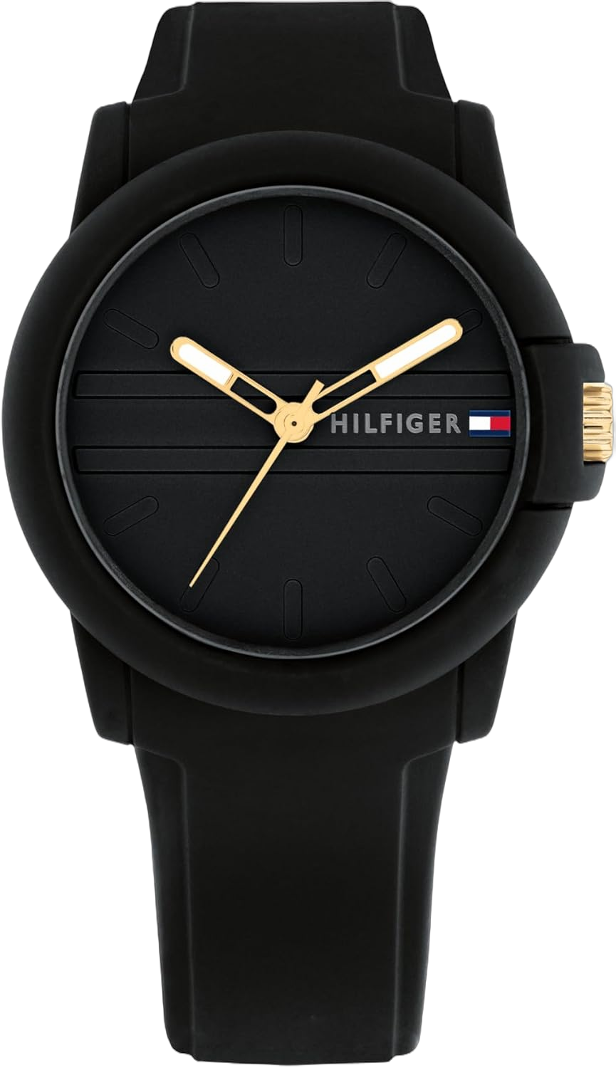 Tommy Hilfiger Sport Watch for Women - Casual 3H Wristwatch for Her - Silicone Strap - Water Resistant up to 3 ATM/30 Meters - Premium Fashion for Everyday Wear - 36mm Black