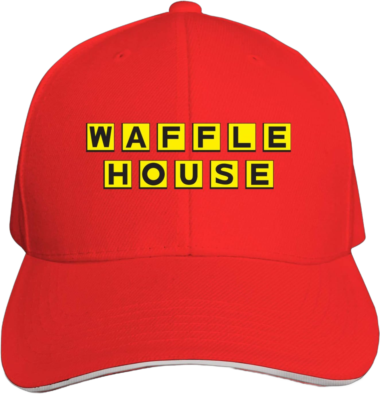 Unisex Convenient Waffle House Cap Red