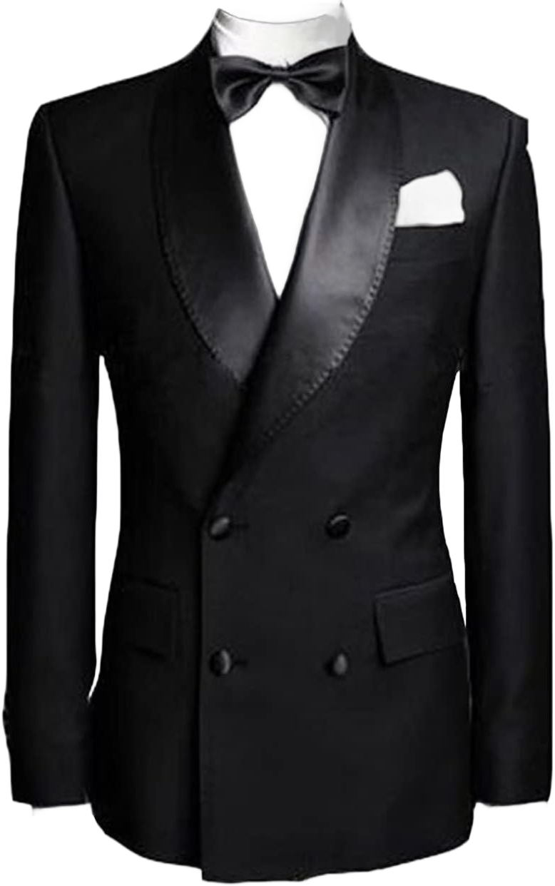 WQHSY Men's Suit Double Breasted Jacket Solid Pants Shawl Lapel Two Pieces Tuxedos for Dinner Business XX-Large Black