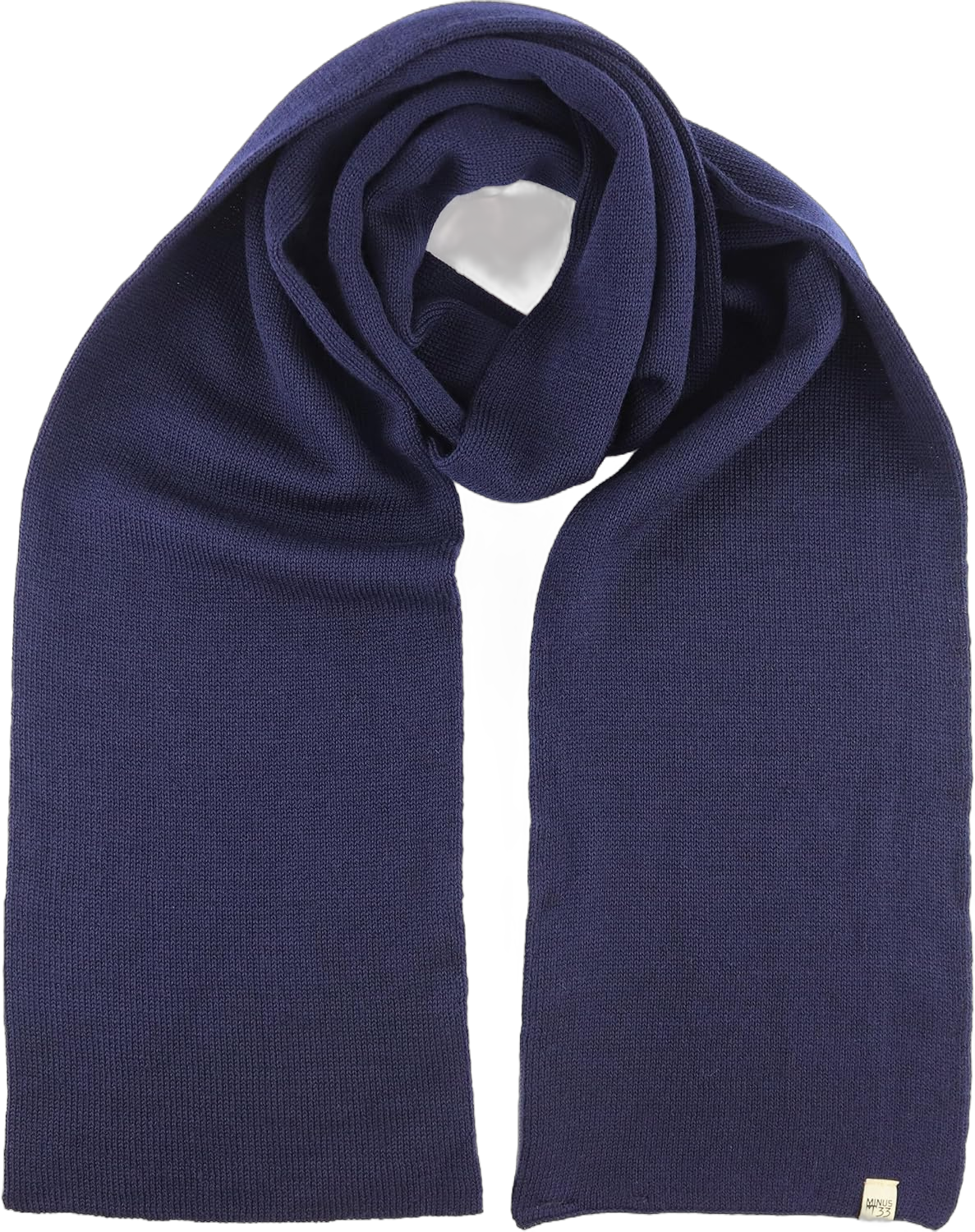 100% Merino Wool Minus33 Everyday Knit Scarf - Winter Scarf - Midweight Scarves for Women and Men Navy Blue