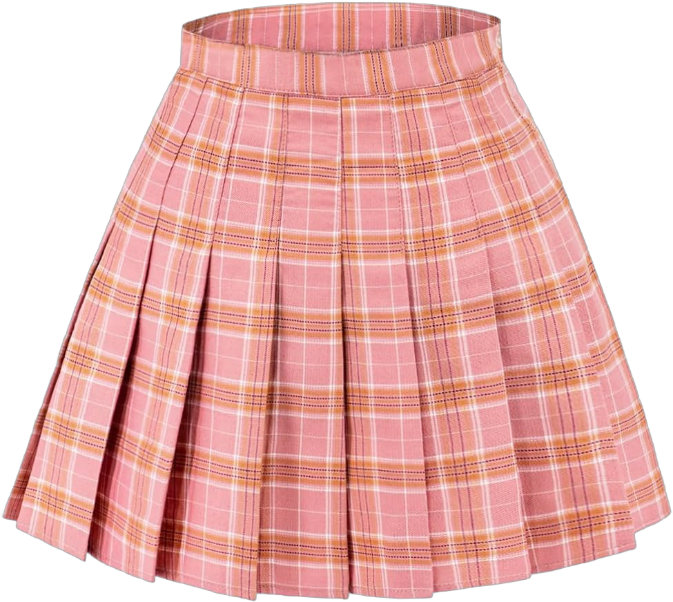 DAZCOS US Size Plaid Skirt for Women with Shorts High Waist Pleated Skater Skirts for Schoolgirl XX-Large Pink