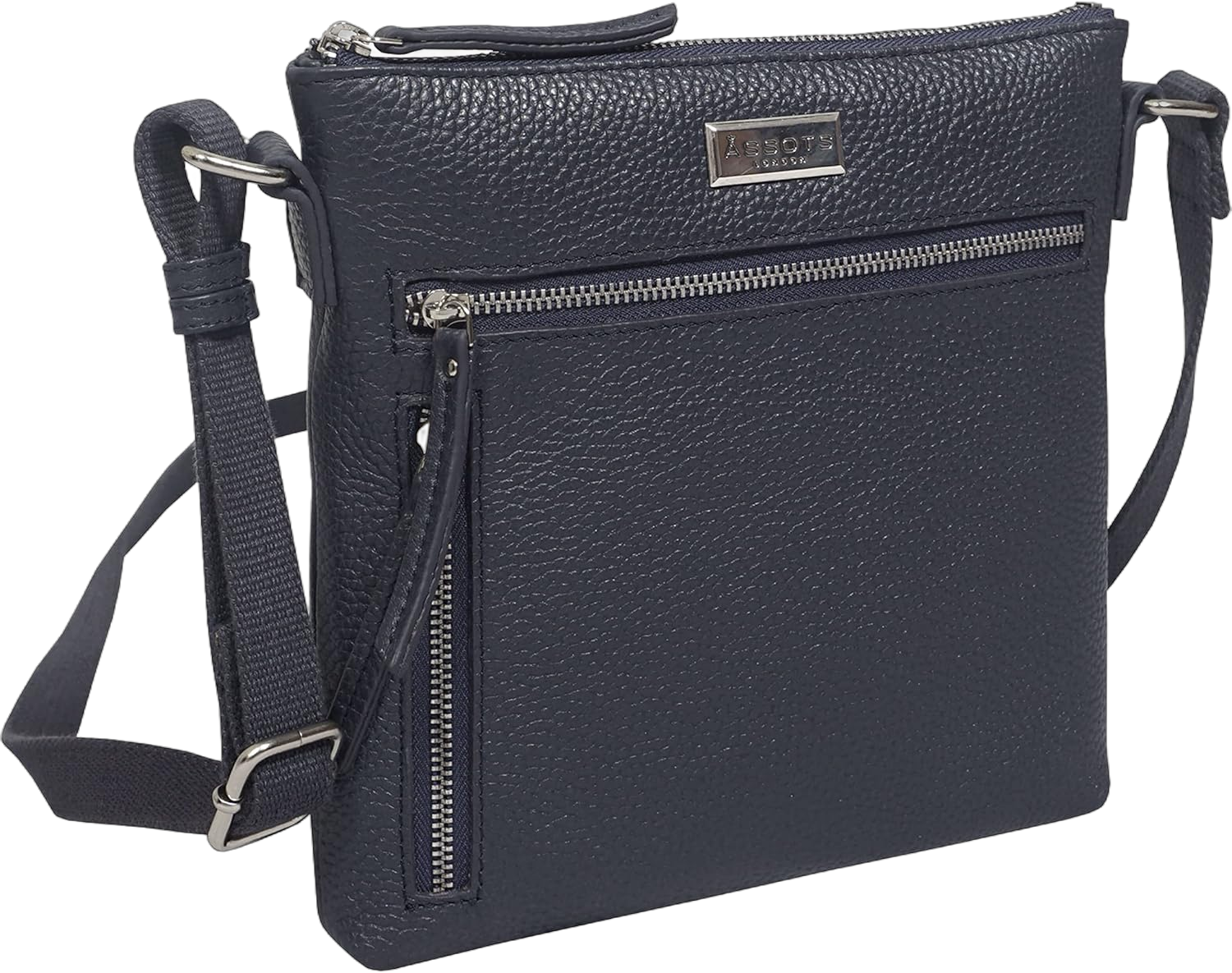 Small Crossbody Bags for Women - Real Leather Purse with Multiple Pockets, Premium Sling Phone Bag for Everyday use & Gifting Rue Navy Pebble Grain