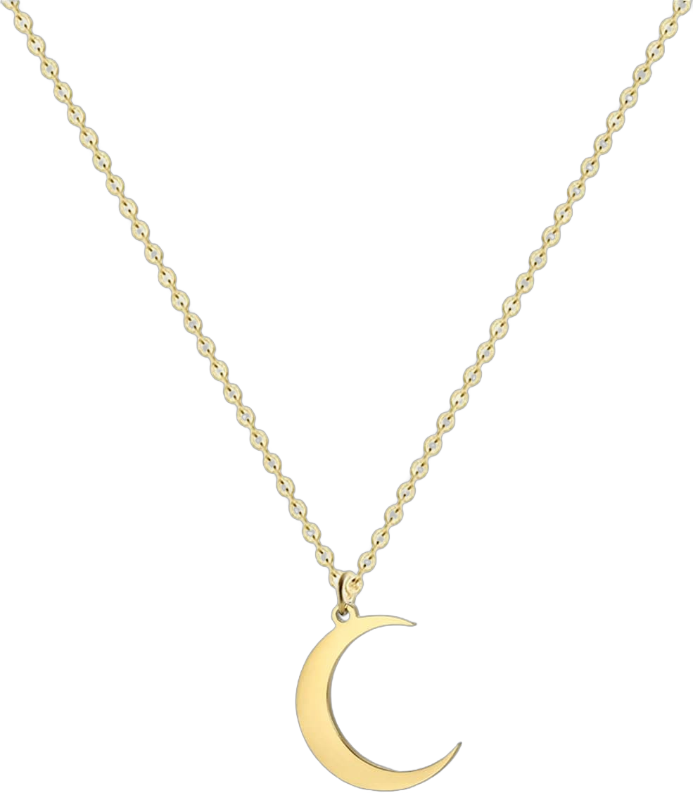 Crescent Moon Necklace 18K Gold Plated Stainless Steel Crescent Moon Pendant Necklace Delicate Dainty Crescent Necklace for Women B Gold