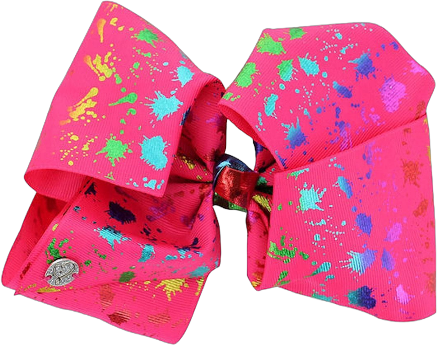 JoJo Siwa Large Cheer Hair Bow (Paint Splatter Pink)