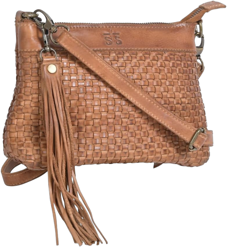 STS Ranchwear Womens Sweetgrass Grace Distressed Tan Leather Crossbody Bag One Size