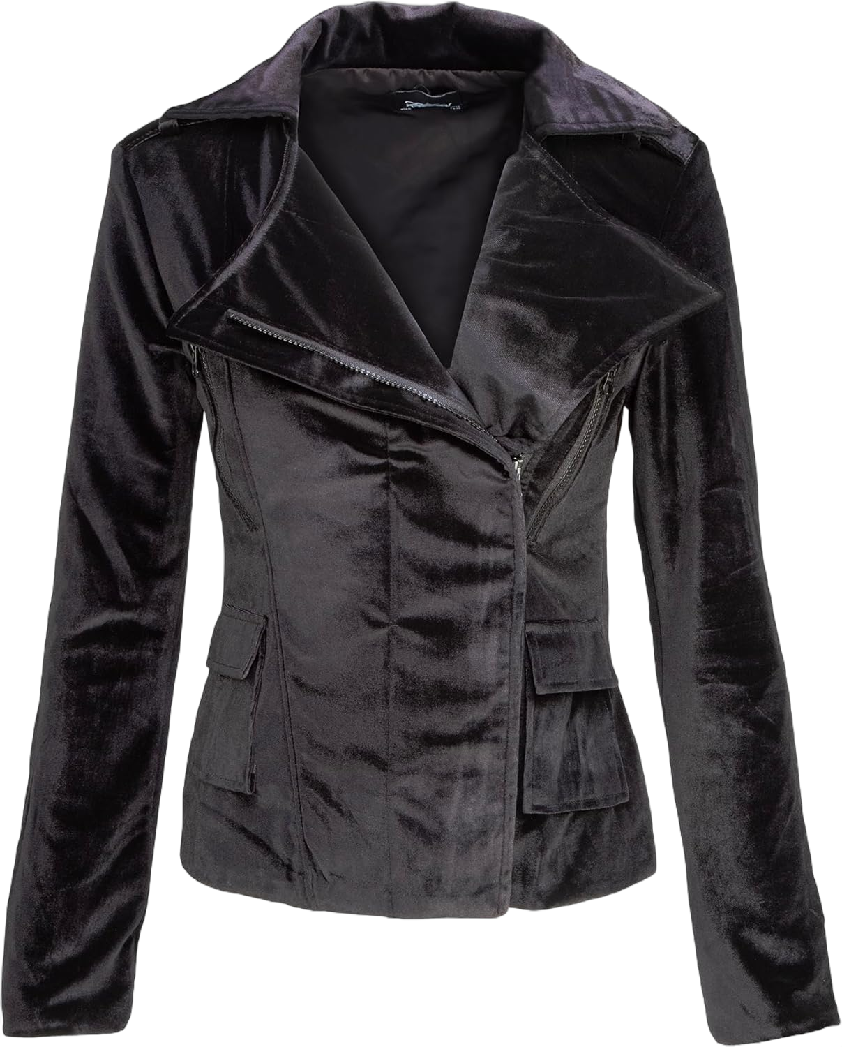 Pretty Attitude Women's Black Velvet Jacket Goth Coat Velvet Blazer